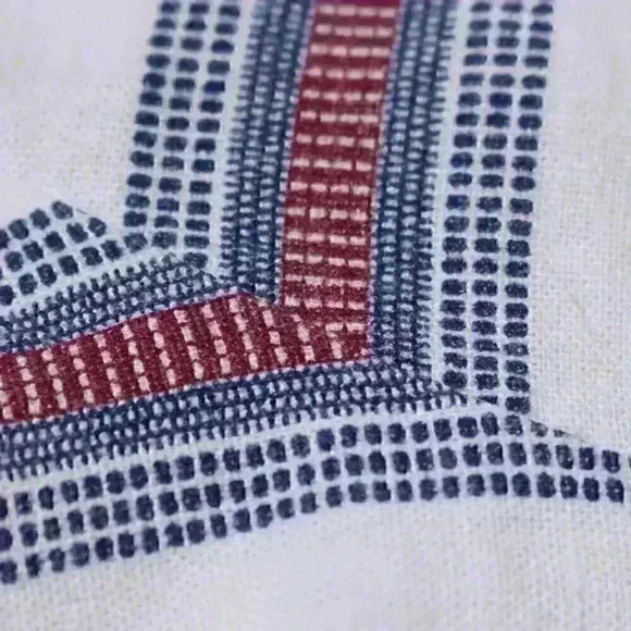 LINEN Striped Cropped Sleeveless Tank Top Ruffle Hem Peplum Women Small - Picture 11 of 11